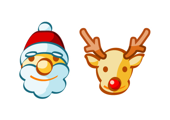 Father Christmas and reindeer